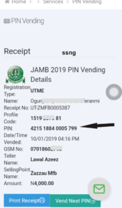 JAMB e-pin vending