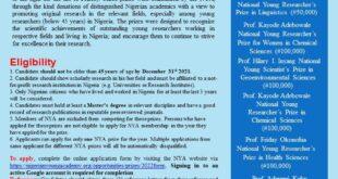 Nigerian Young Academy (NYA).
