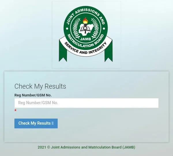 how to check jamb result with registration number
