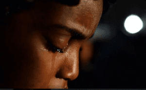 A black student crying