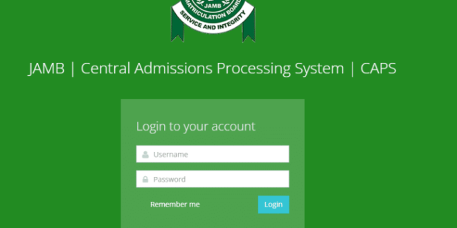 JAMB | Central Admissions Processing System | CAPS