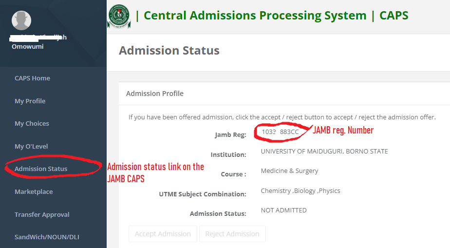How to retrieve JAMB registration number on JAMB CAPS