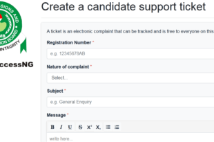 How to create JAMB Support Ticket Portal