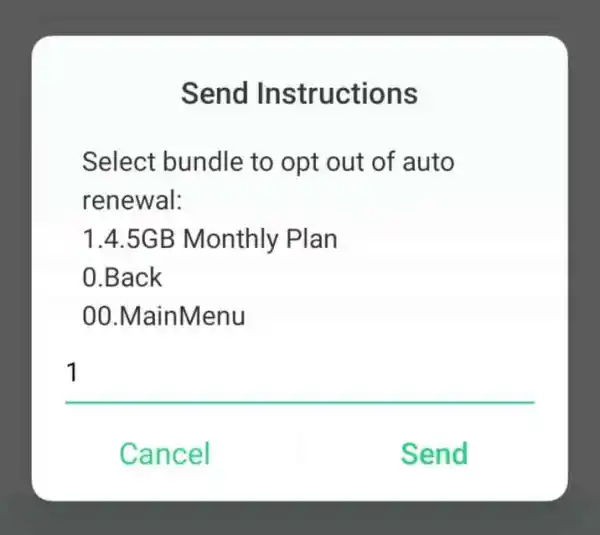 How to stop auto renewal on mtn via ussd code