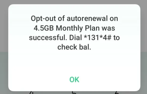 How to stop auto renewal on mtn via ussd code