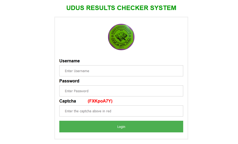 UDUS result checker portal