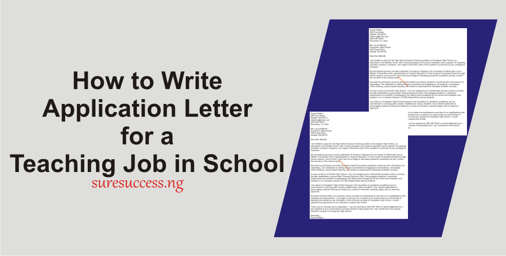 How to Write Application Letter for Teaching Job in School