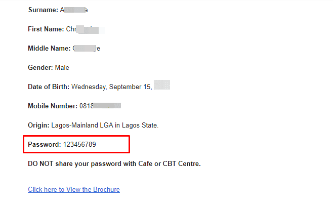 How to reset JAMB password through email