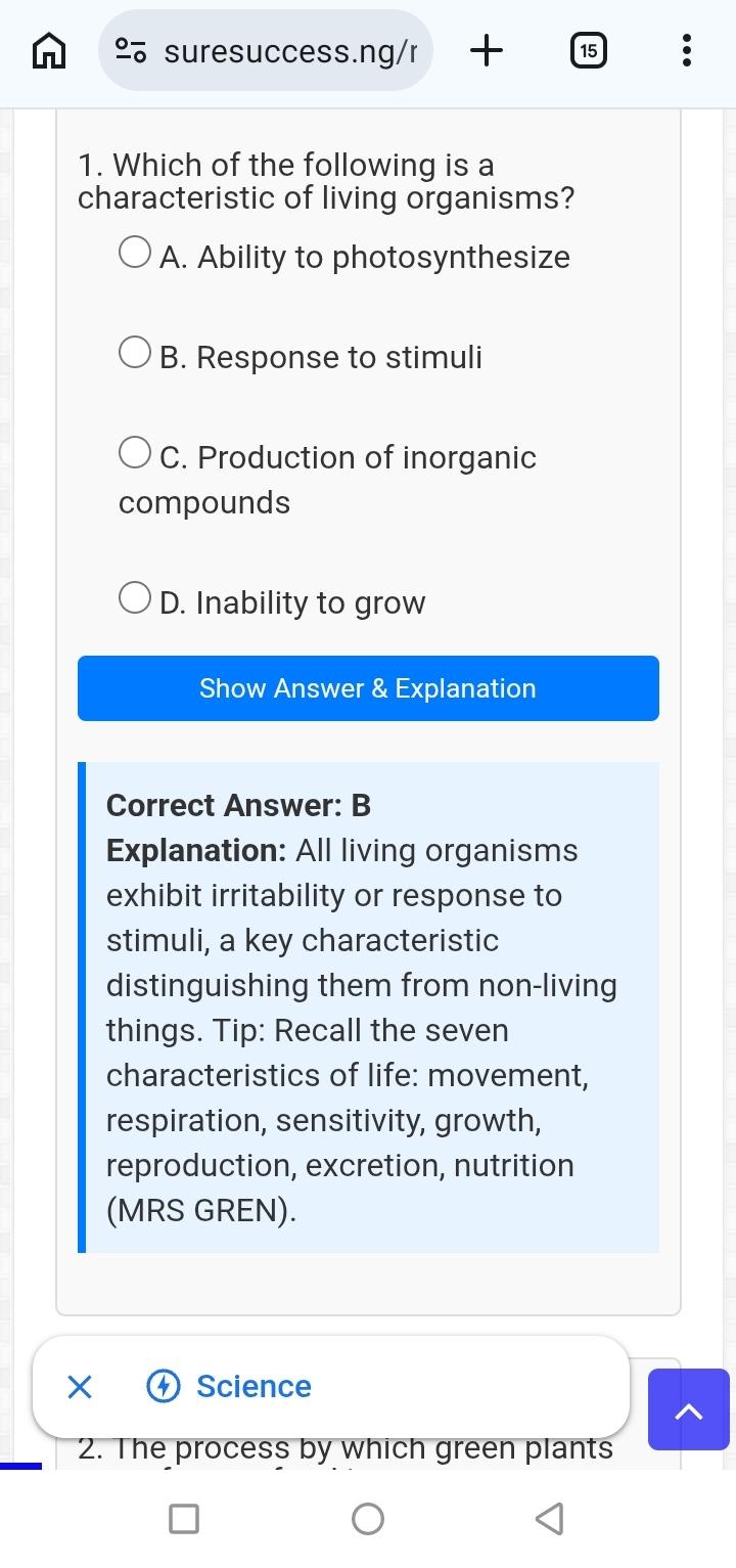 click to show answer for biology 